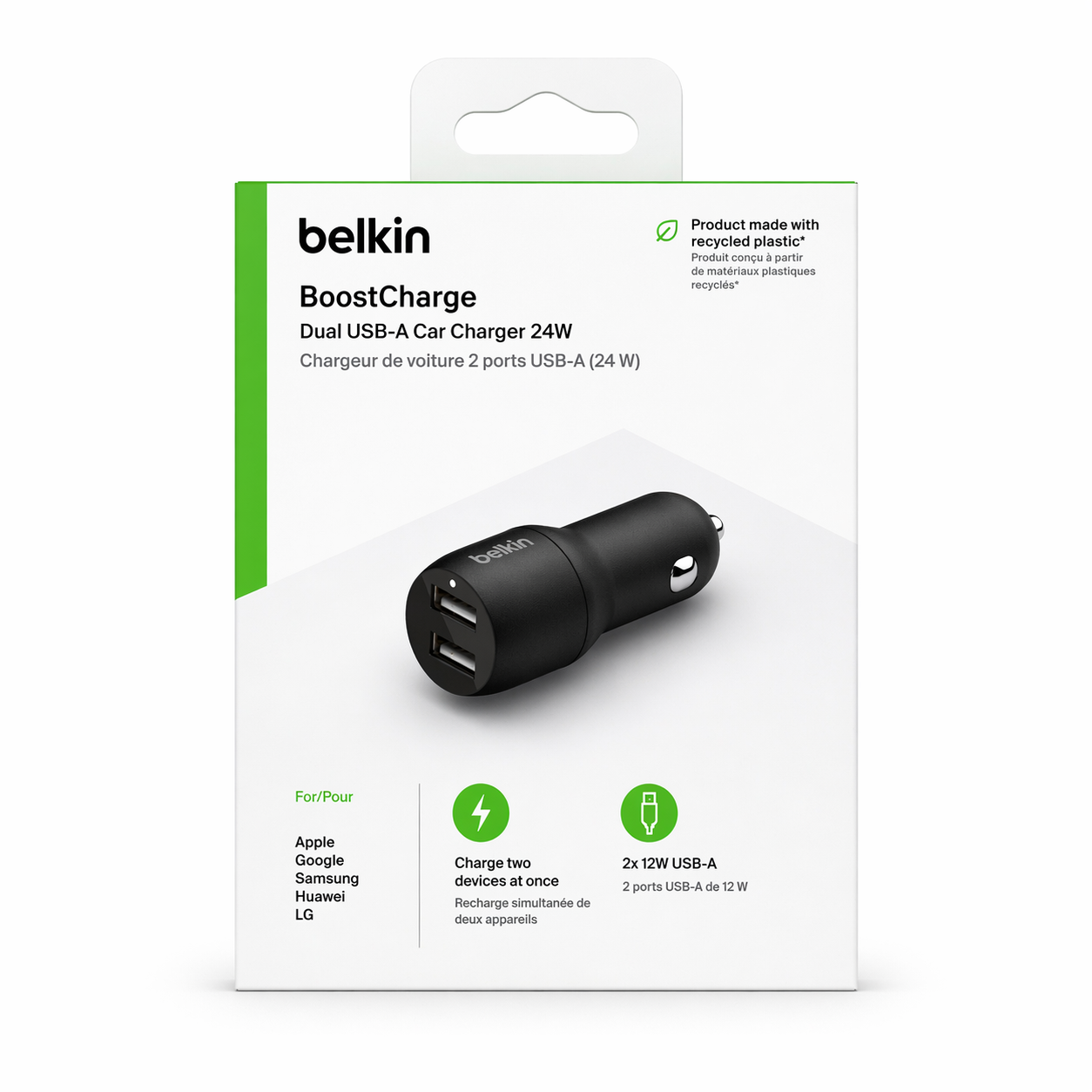 Belkin BoostCharge Auto Ladegerät 24W Dual USB-A