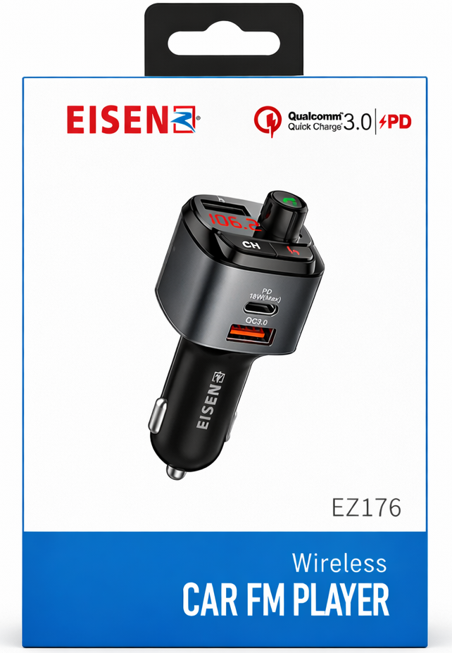 EISEN Wireless FM Transmitter Auto (QC 3.0 & PD)