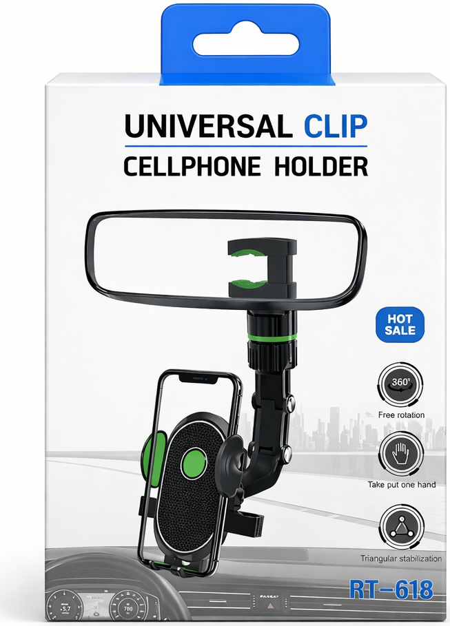 Universal Handyhalterung Auto (Clip & Saugnapf)